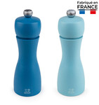 Set de 2 moulins sel & a poivre Tahiti ete bleu petrole et bleu ciel